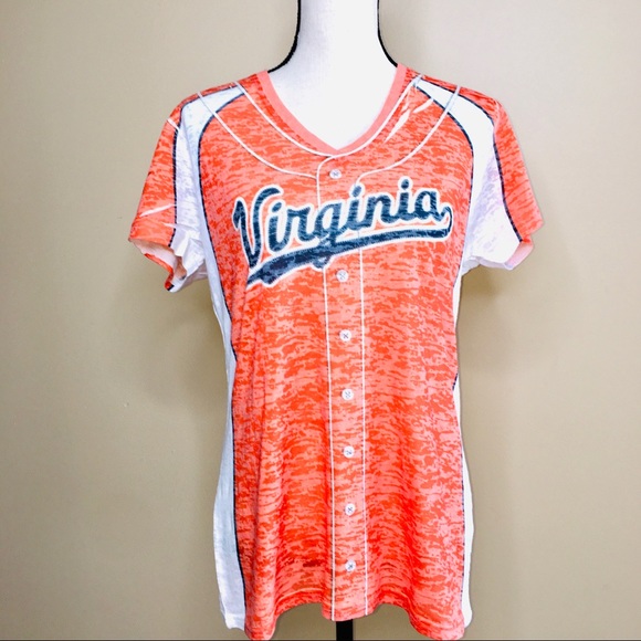 Virginia Cavaliers Tops - Virginia Cavaliers Womens Baseball Cotton Shirt XL